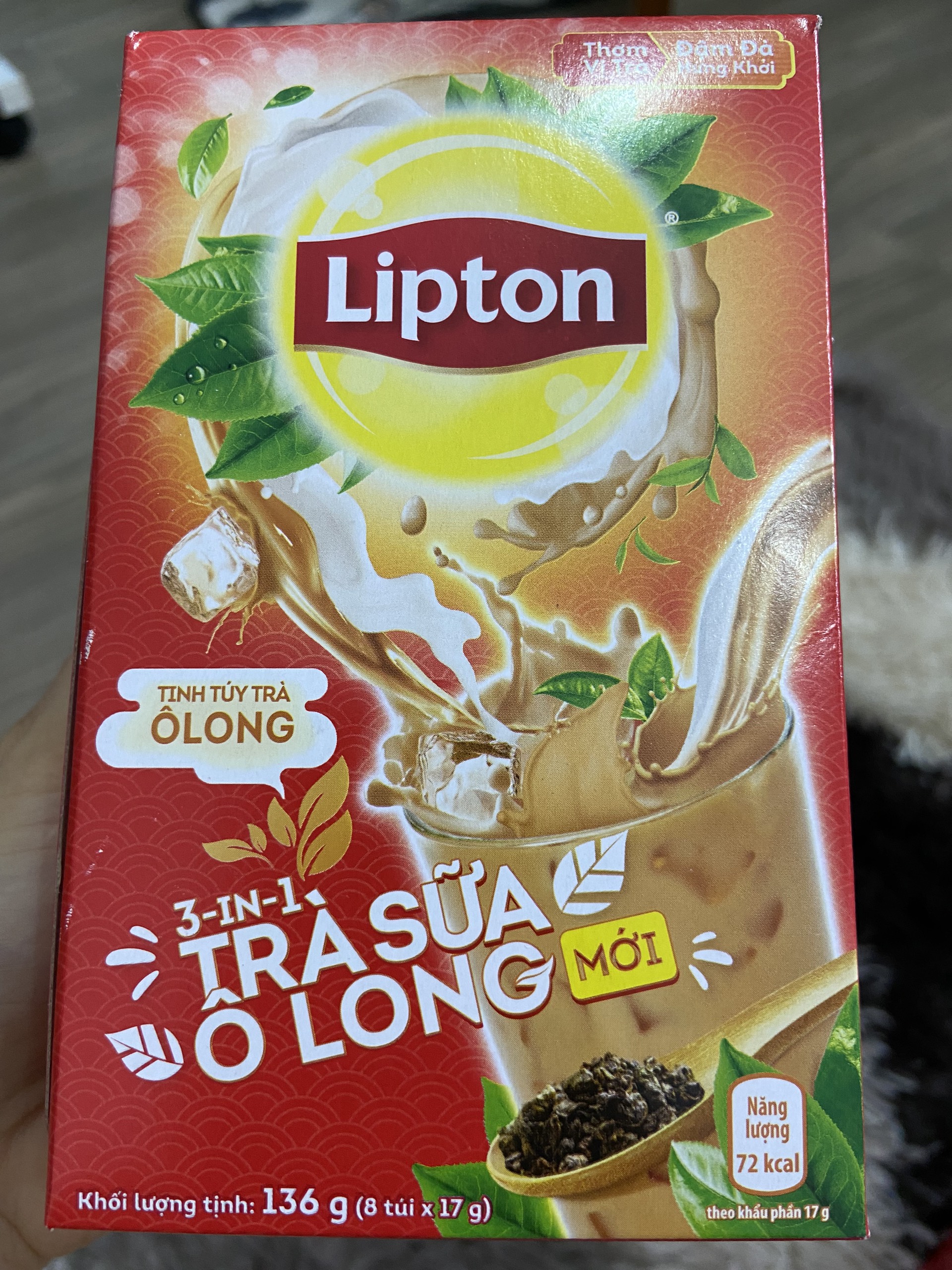 Trà sữa Olong Lipton hộp 136g (8 túix17g)