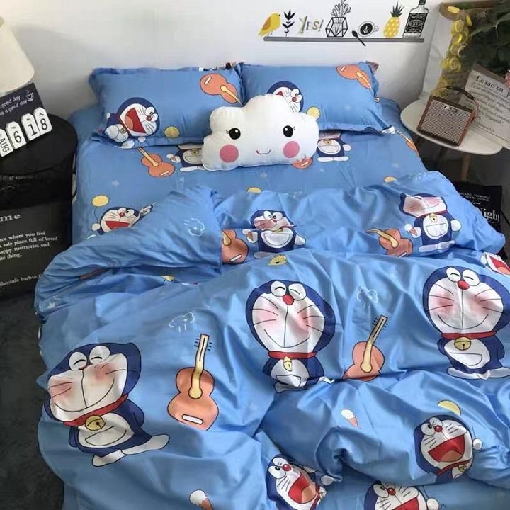 Trọn Bộ 4 Món Cotton Poly Nhập Mẫu DOREMON ĐÁNH ĐÀN dễ thương,đáng yêu