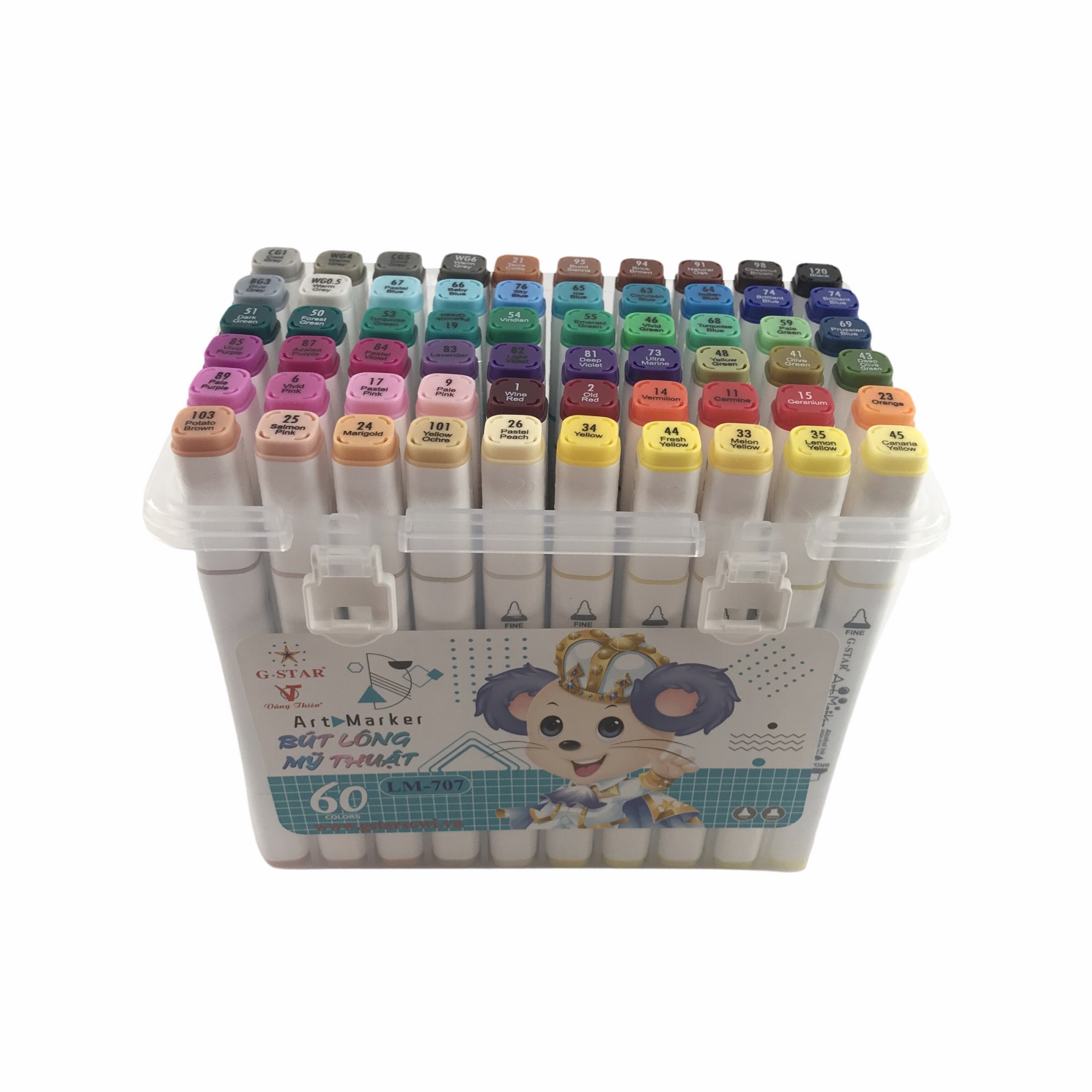 Bút lông màu 2 đầu g-star lm-707 60 màu