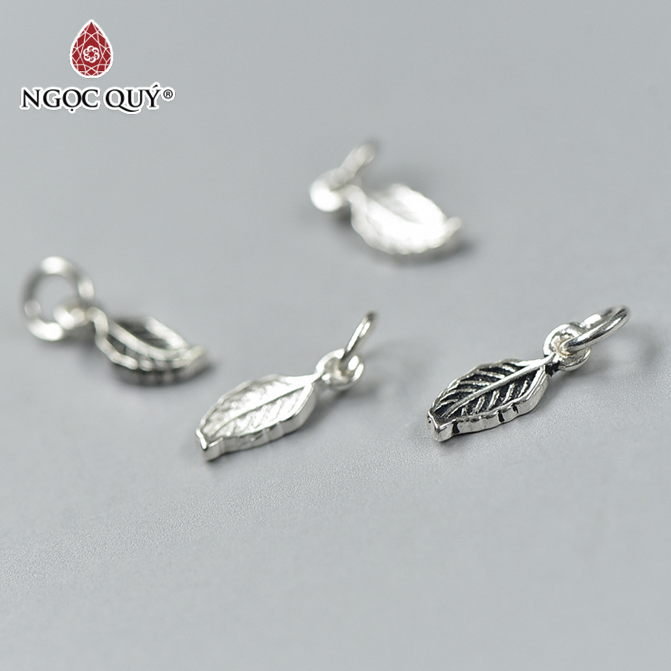 Charm bạc thái hình 1 chiếc lá treo - Ngọc Qúy Gemstones
