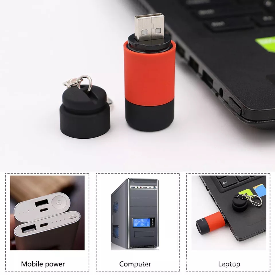 Móc khóa đèn pin mini sạc USB Mini-torch chống  nước  - đèn pin siêu sáng - đèn pin mini - den pin cam tay - đèn bão -