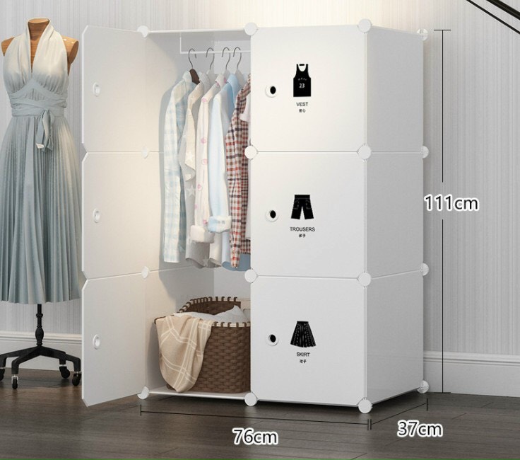 Tủ nhựa ghép loại khổ lớn tặng 1 thanh treo đồ