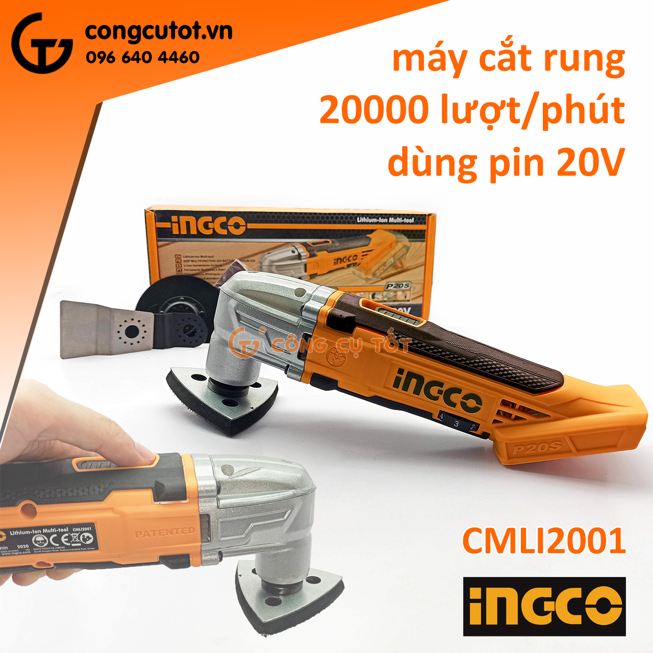 Máy cắt rung đa năng dùng pin Lithium 20V Ingco CMLI2001 ( không bao gồm pin sạc)
