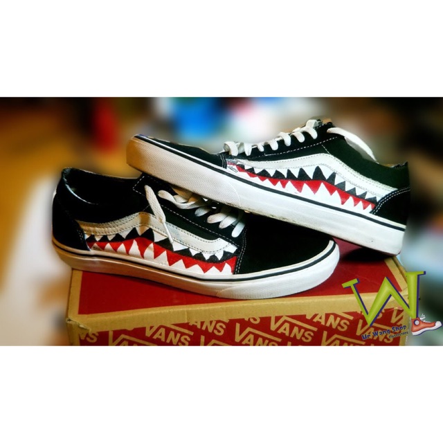 [Fullbox,Bill + Tất] Giày Vans Old Skool Cá mập Đen trắng 36-43