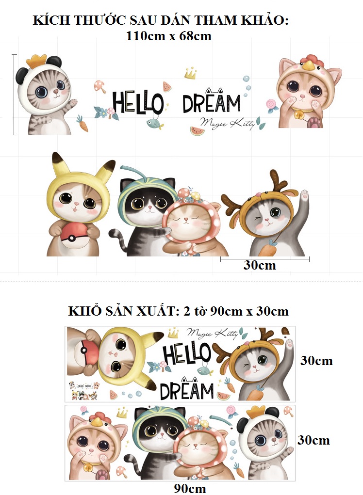 Decal dán tường Mèo lovely - P30 - Vivadecal