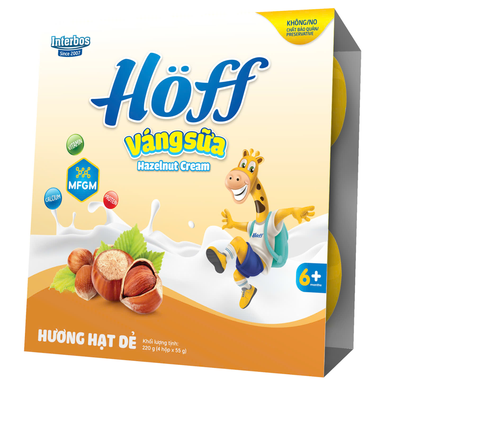 Lốc 4 Hộp Váng Sữa Hoff 55g