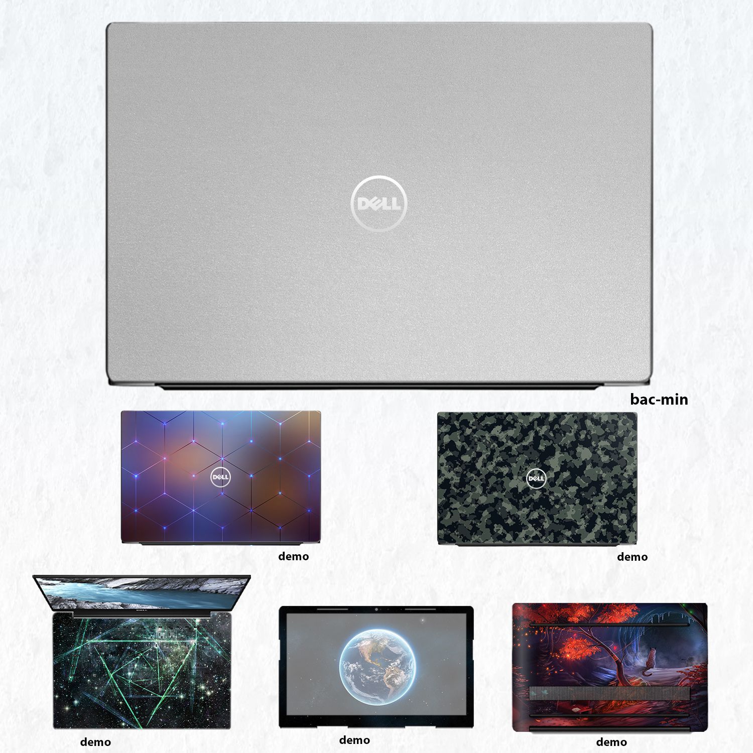 Decal Skin dán Laptop Dell mẫu bạc mịn (inbox mã máy cho shop)