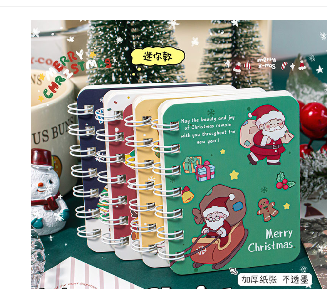 Sổ tay lò xo hình giáng sinh, noel