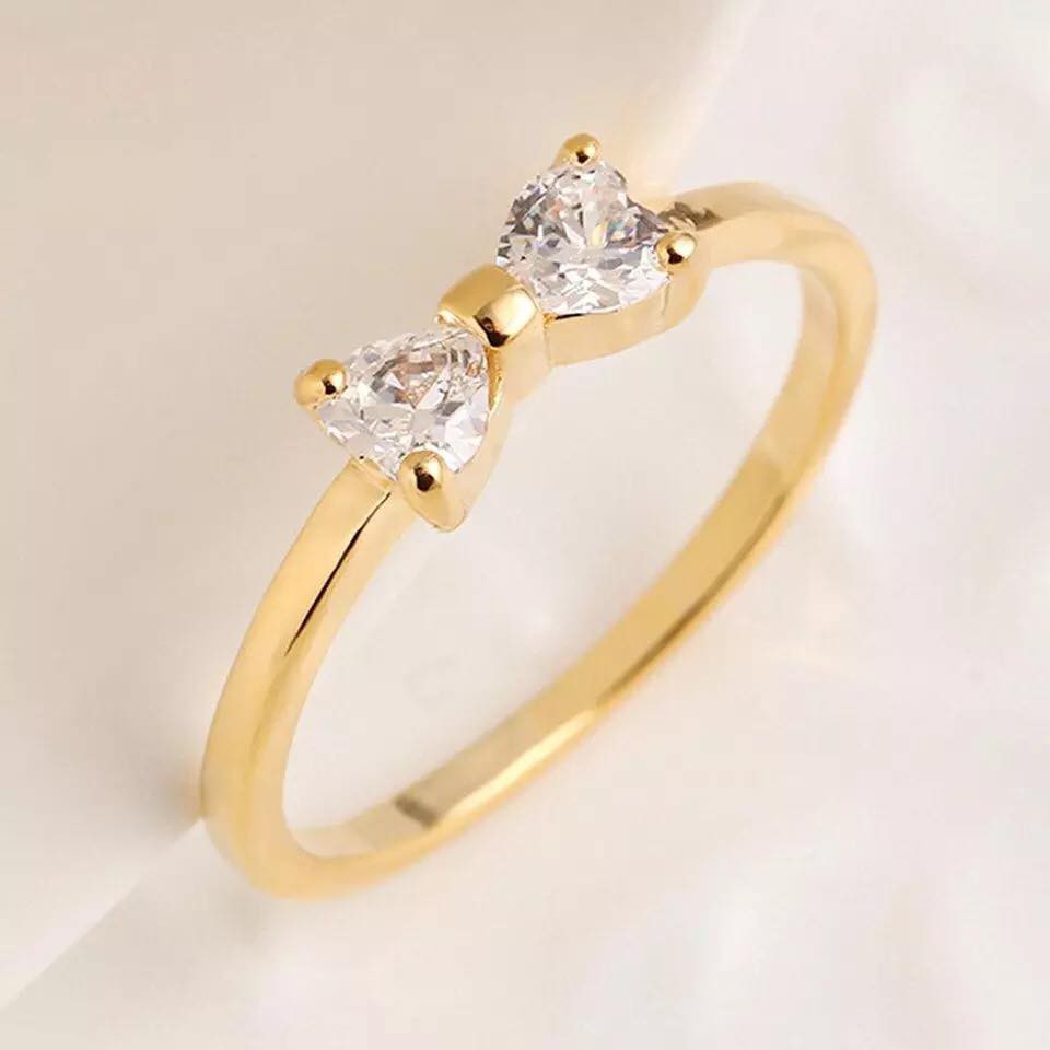 Nhẫn nơ đính cườm s99 cao cấp bl79
