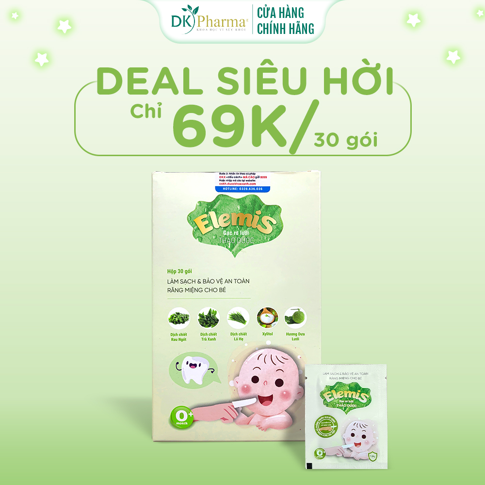 Gạc rơ lưỡi thảo dược Elemis - Dk pharma