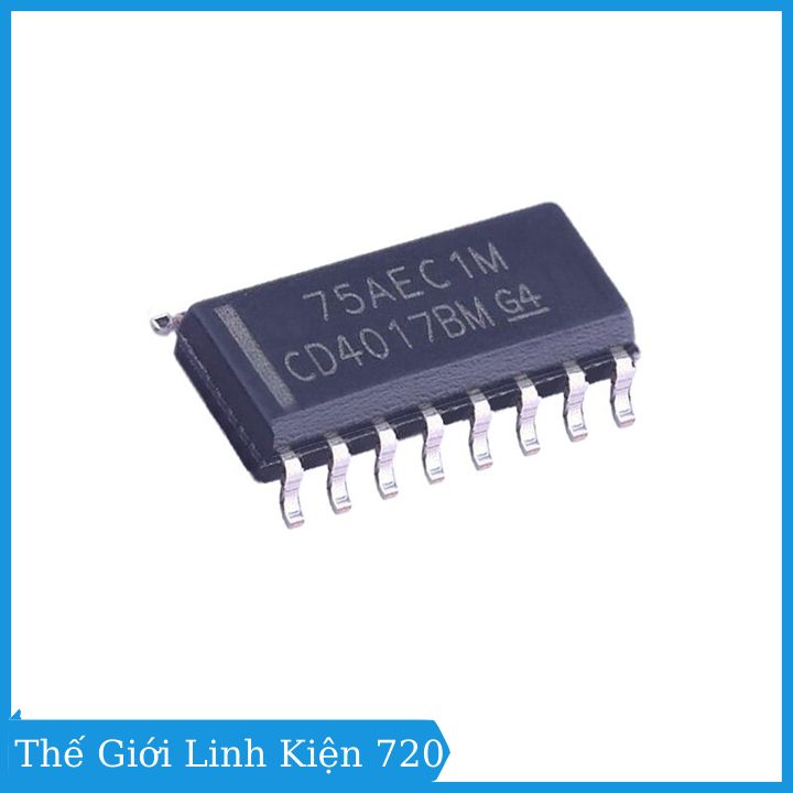 Ic đếm thập phân cd4017 chân cắm dip16 / chân dán sop16