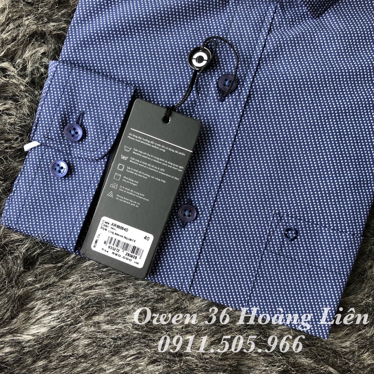 Áo sơ mi dài tay Owen AR68094D - Áo sơ mi nam chấm bi