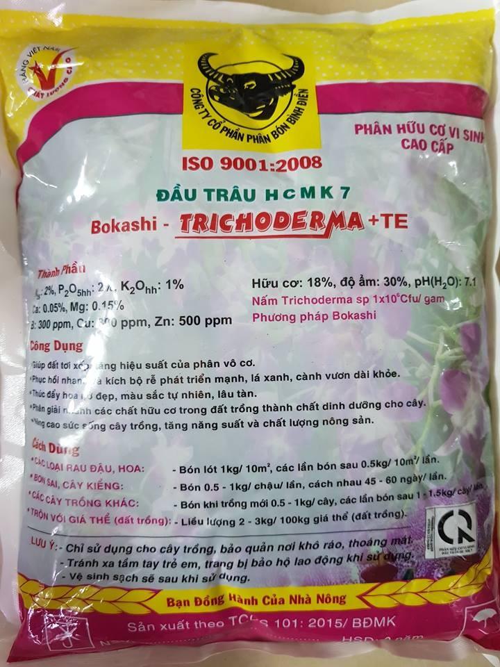 Phân Hữu Cơ Vi Sinh Trichoderma + TE Đầu Trâu 1Kg