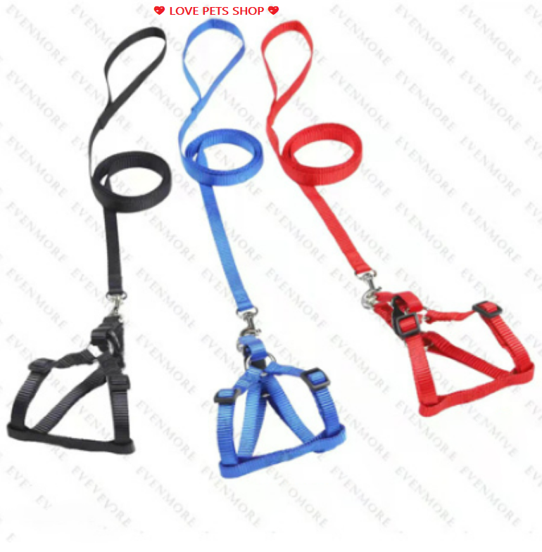 Bộ dây dắt bản dẹp kèm yếm và vòng cổ cho Chó Mèo nhỏ dưới 4kg - Love Pets Shop