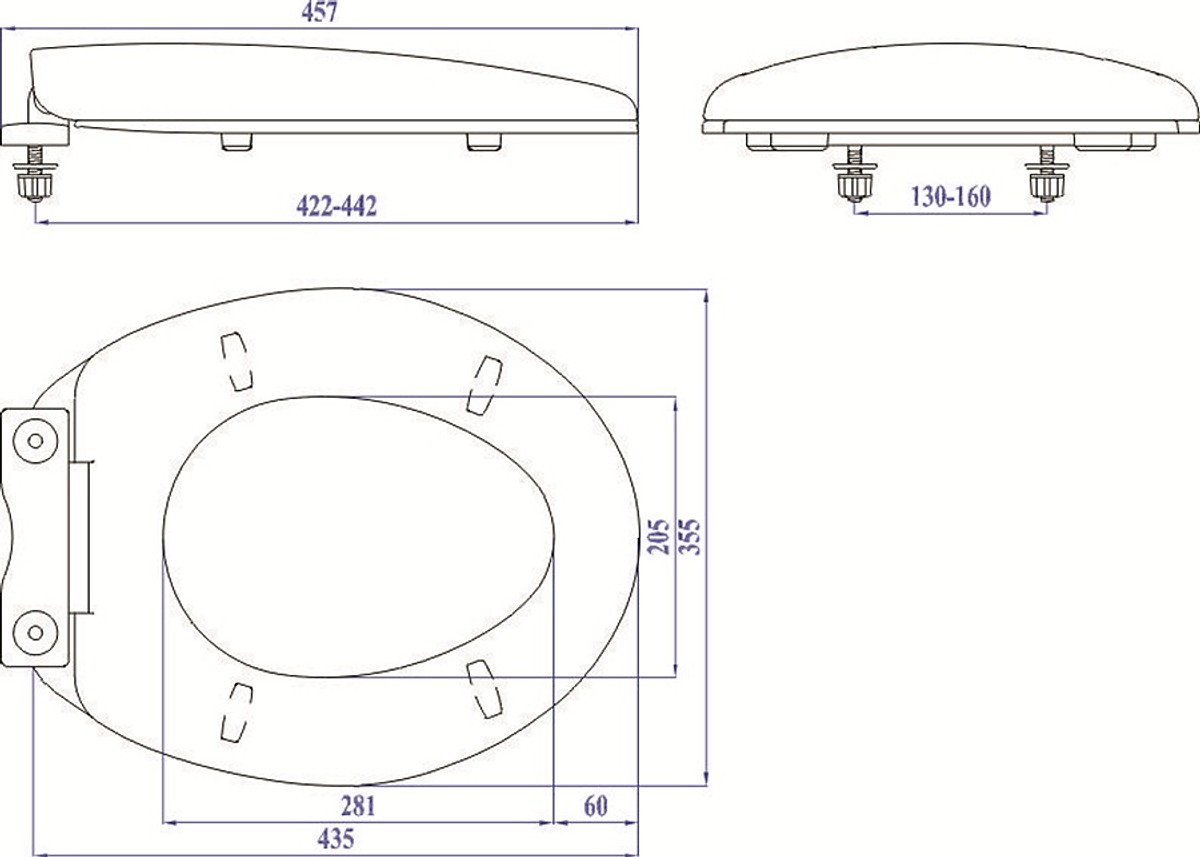 Nắp bồn cầu HA02 - nhựa plastic trắng