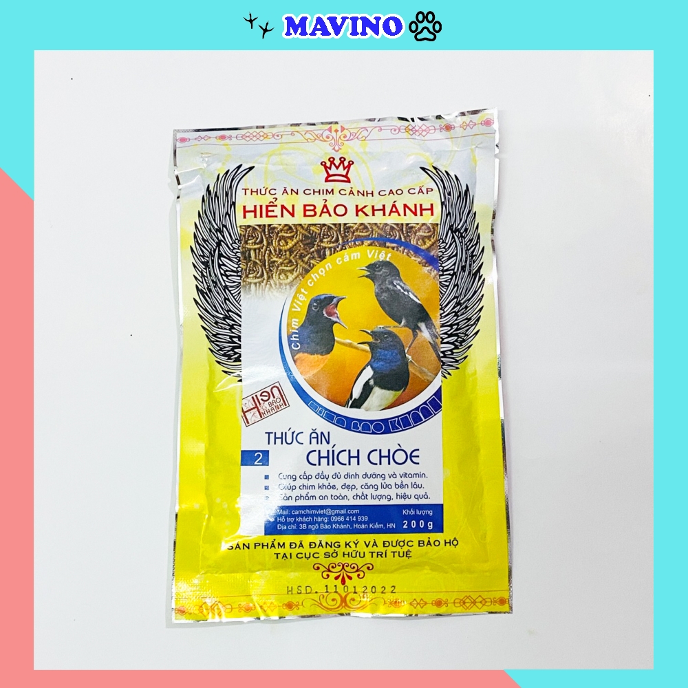 Cám chim chích chòe Hiển Bảo Khánh số 2 cao cấp 200gram - Cám chích chòe Hiển Bảo Khánh số 2 giá rẻ