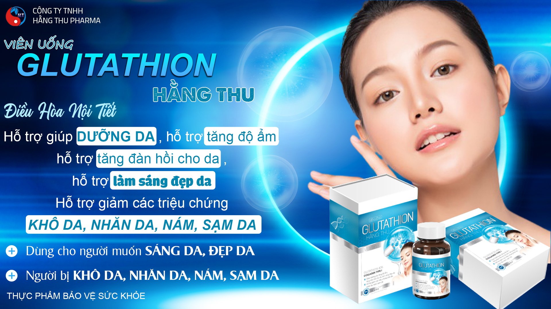 Viên uống Glutathion Hằng Thu Trắng Da Mờ Nám