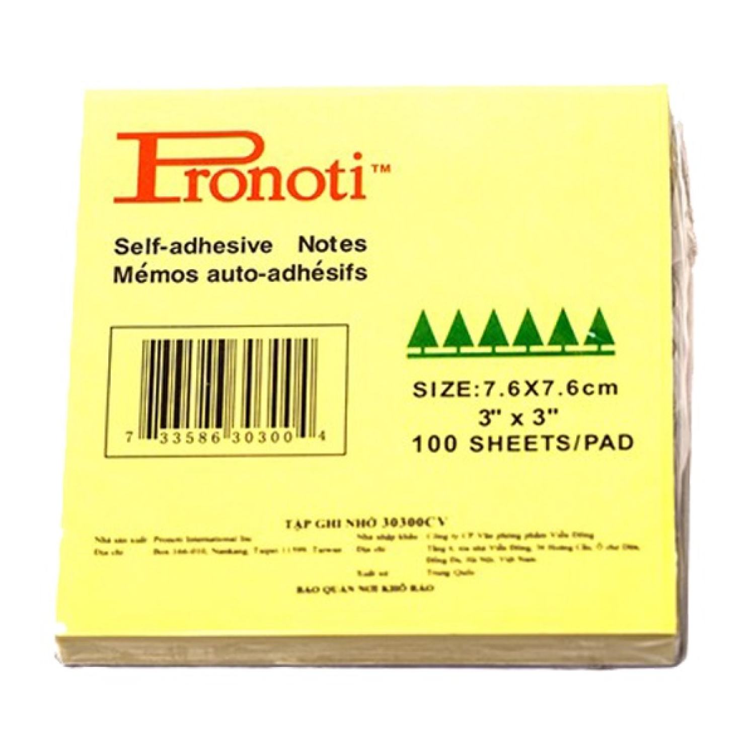 Giấy Note Vàng Pronoti Kích Thước 3x5 - 3x4 - 3x3cm