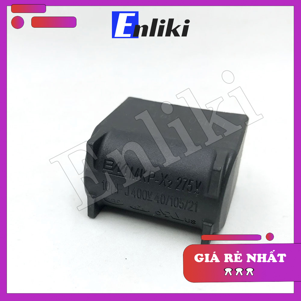 Tụ Bếp Từ BM Đứng Đen 10uF 275VAC 400VDC