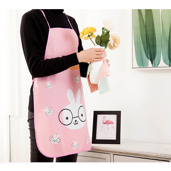 Tạp Dề Chắn Nước,Tạp Dề Pha Chế, Tạp Dề In Hoạt Hình Thỏ Gấu