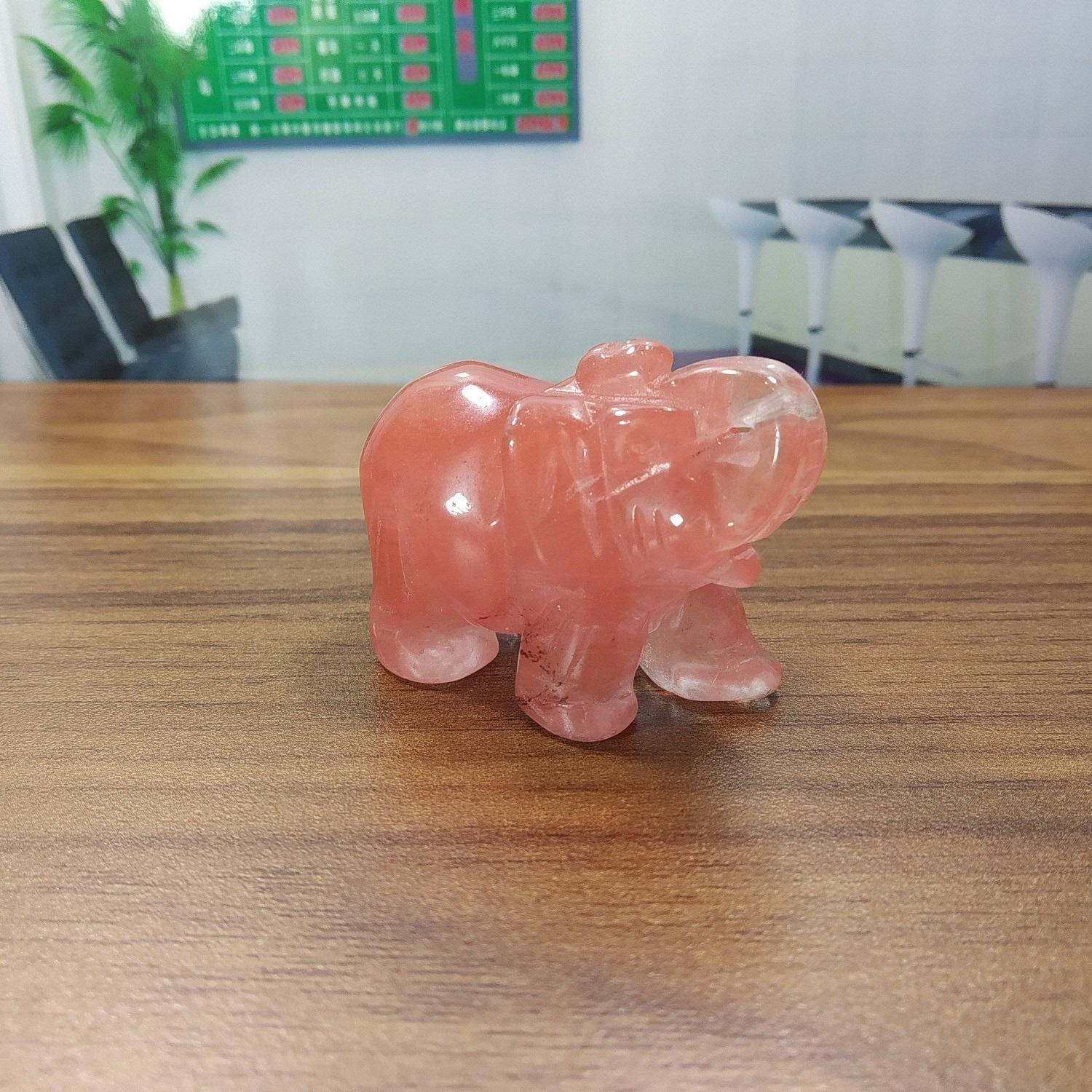 Phong thủy tượng voi đá núi lửa hồng