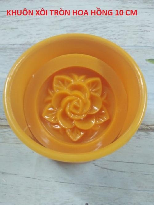 KHUÔN XÔI TRÒN HÌNH HOA HỒNG 10 CM