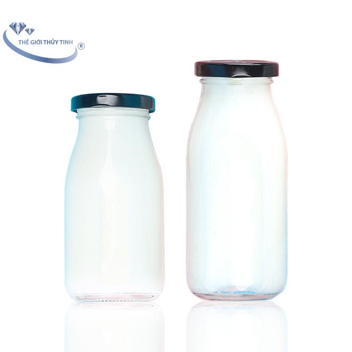 CHAI THỦY TINH ĐỰNG SỮA NẮP THIẾC 200ML