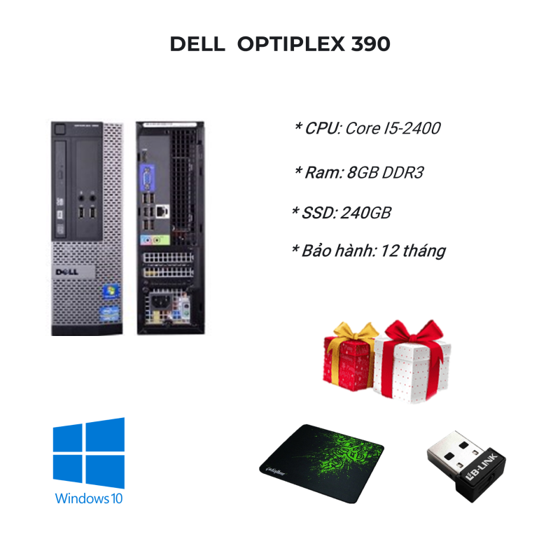 Bảng giá máy tính văn phòng Dell Optiplex 390 core i5 2400, ram 8GB , SSD 240GB, có HDMI Phong Vũ