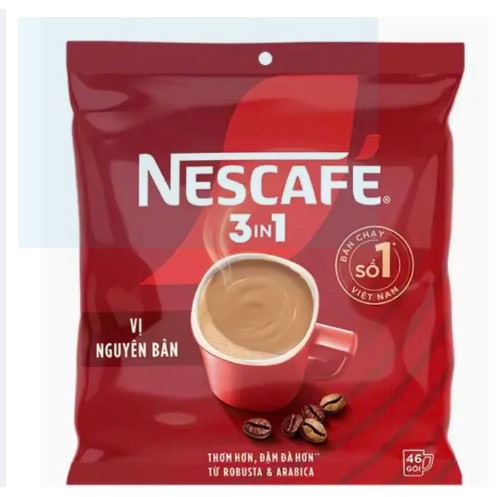 Cà phê đen/Cà phê sữa Nescafe xanh/đỏ/đen dạng túi (35-46 gói x 16g)