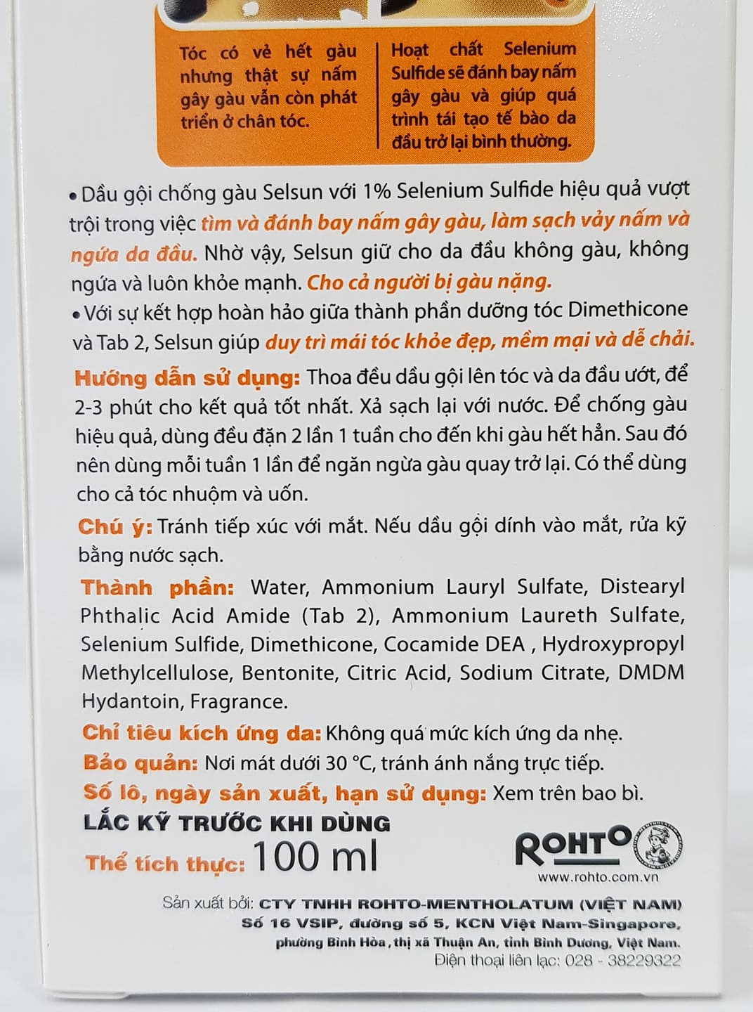 Dầu Gội Đầu Chống Gàu SELSUN 100ml