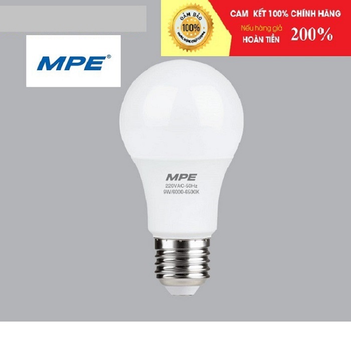 [HCM]BÓNG ĐÈN LED BÚP 9W MPE SÁNG TRẮNG VÀNG