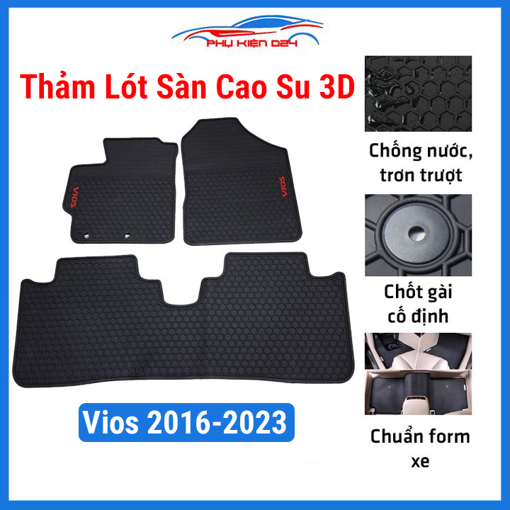 Thảm lót sàn cao su VIOS 2016 2017 2018 2019 2020 2021 2022 2023, thảm trải sàn xe hơi không mùi, chống trơn trượt, mài mòn tốt