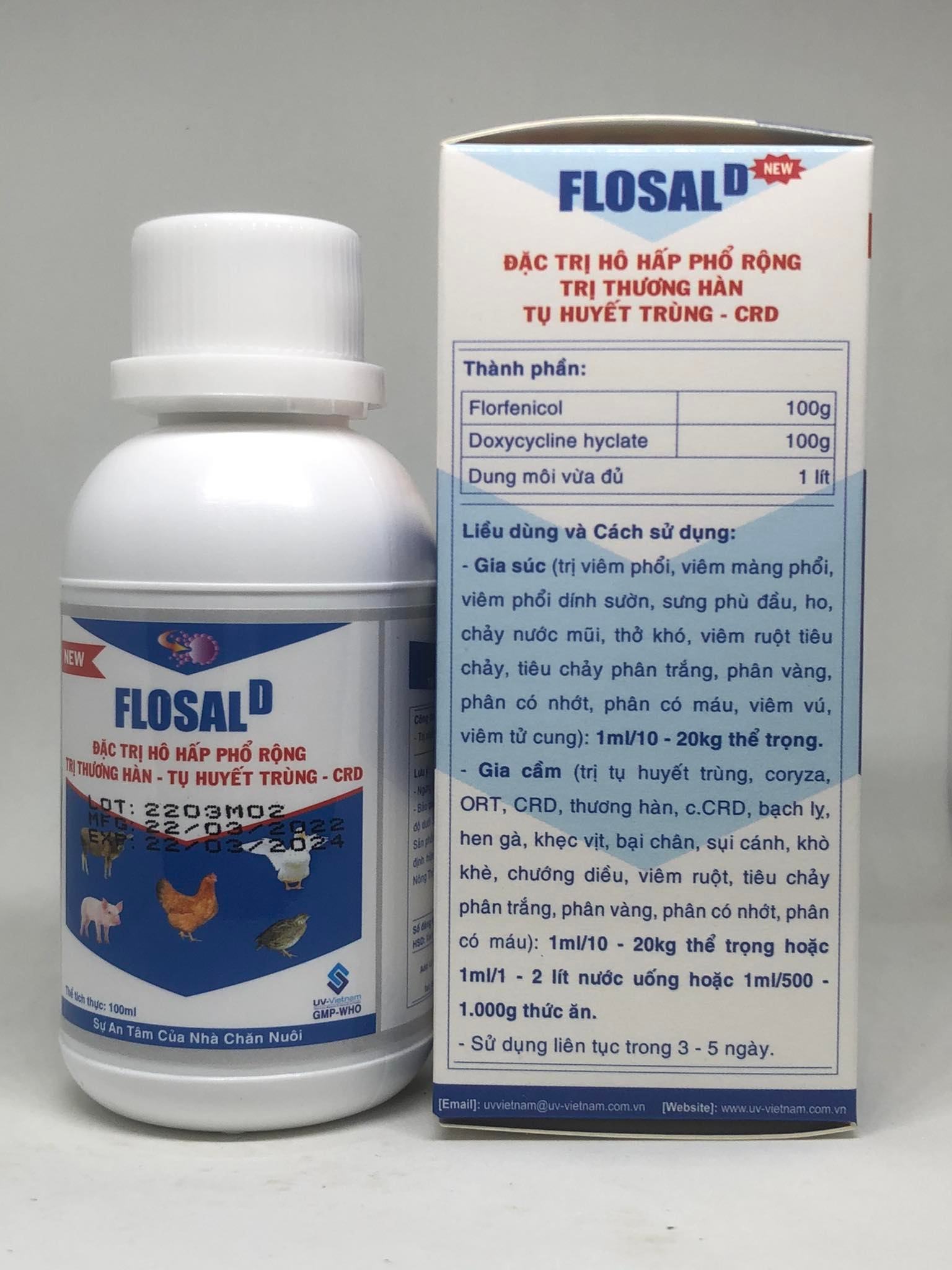 Flosat D Cho GÀ Đá - Chai 100mil và 10mil
