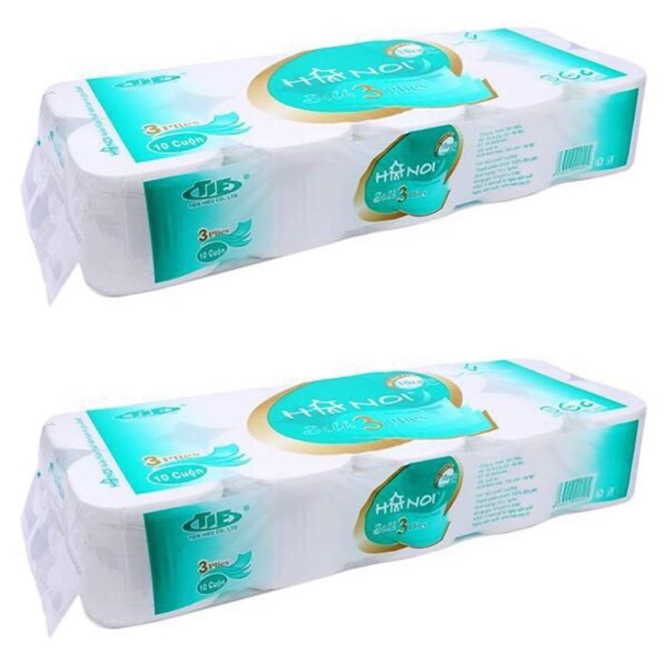 (COMBO 2 BỊCH) GIẤY VỆ SINH HÀ NỘI 10 CUỘN 3 LỚP