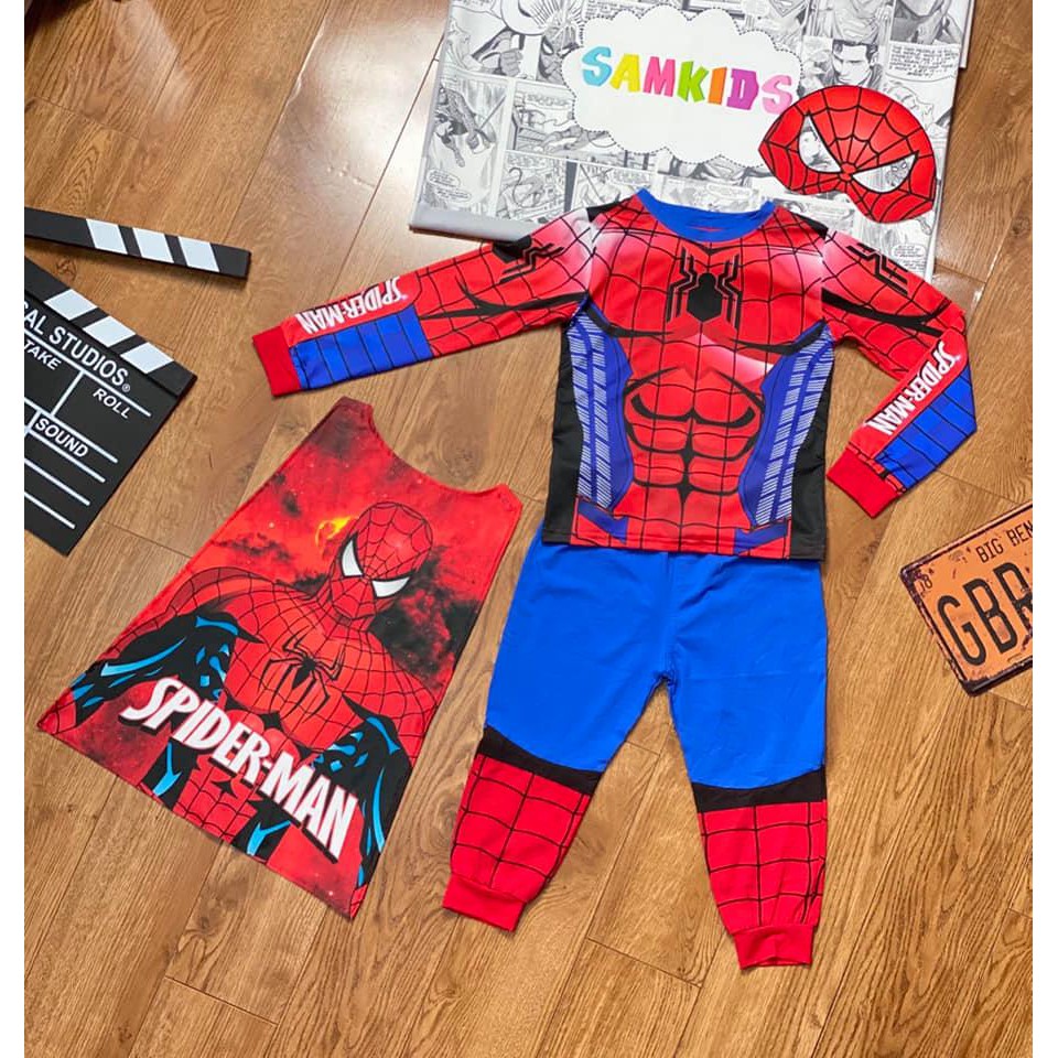 [HỖ TRỢ ĐỔI SIZE NẾU KHÔNG VỪA] Quần áo Người nhện dài tay - Hàng SAMKIDS VIỆT NAM