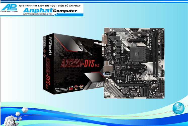 Bo mạch chủ main asrock a320m-dvs - hàng chính hãng - bảo hành 36 tháng