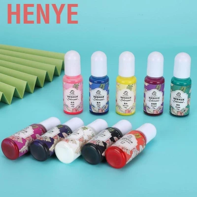 Henye 10pcs Epoxy UV Resin Coloring Dye Colorant Pigment DIY Craft Accessory