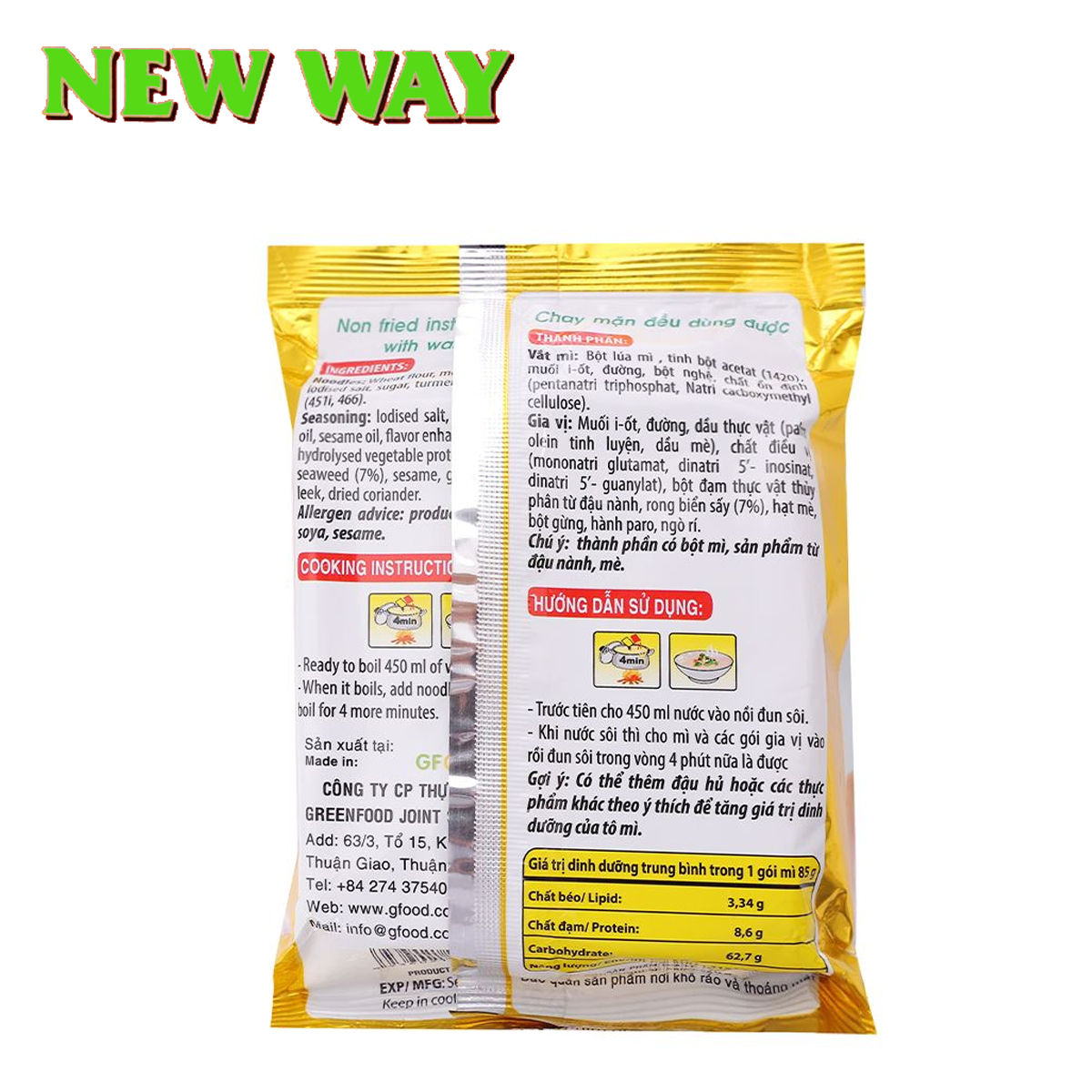 COMBO 10 GÓI MÌ UDON RONG BIỂN NEW WAY