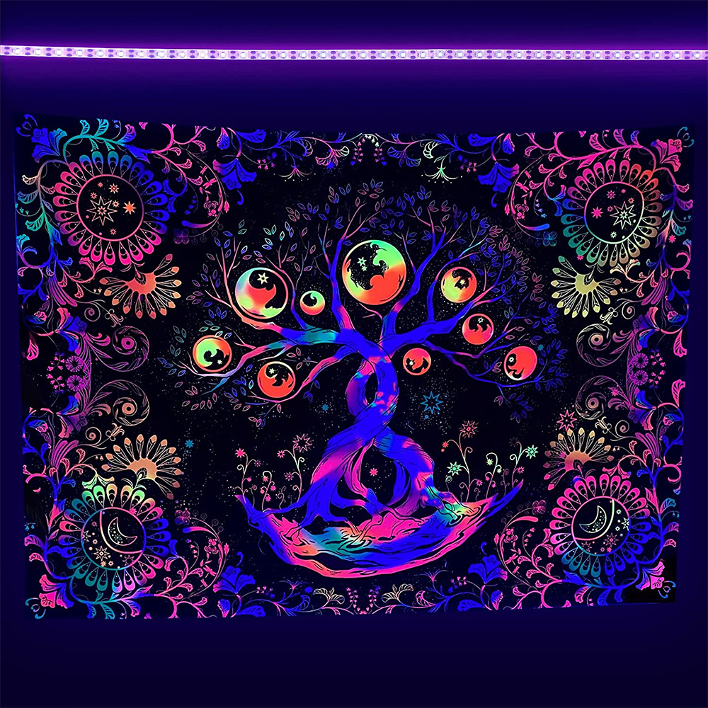 Fluorescent Tapestry UV Home Room Tapestry Live Background Cloth