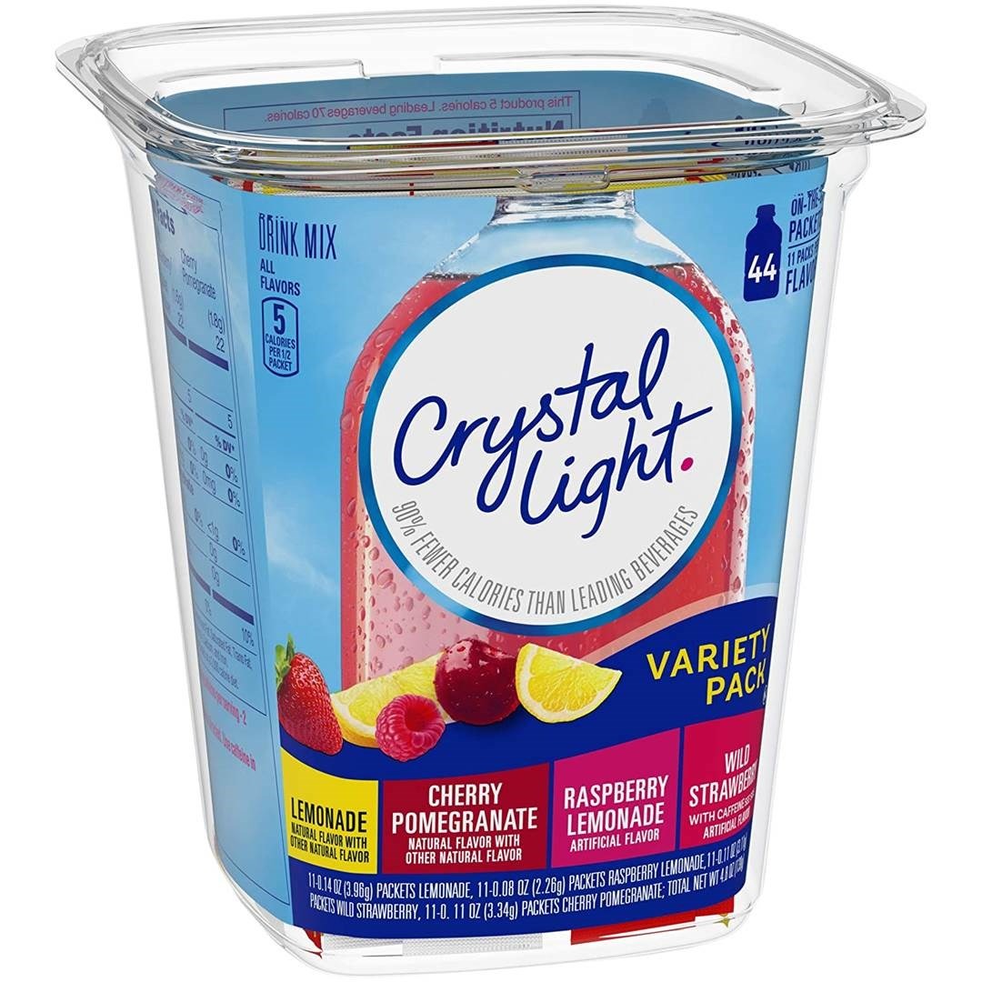 HỘP 44 GÓI 4 VỊ bột pha nước trái cây CRYSTAL LIGHT cho người ăn