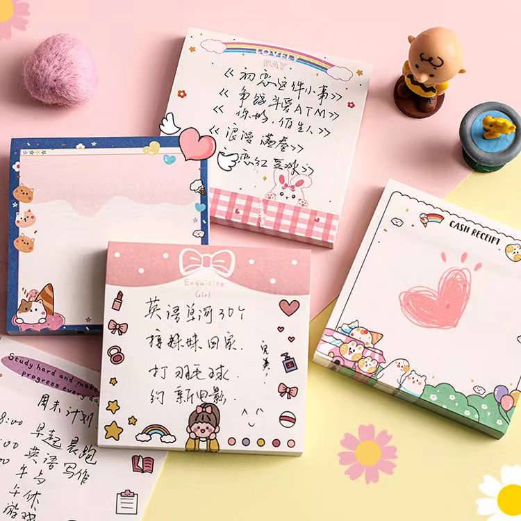 Giấy Note 80 Tờ Cute Giấy Ghi Chú Cartoon Dễ Thương Nhiều Hình Hoạt Họa Đáng Yêu GA625