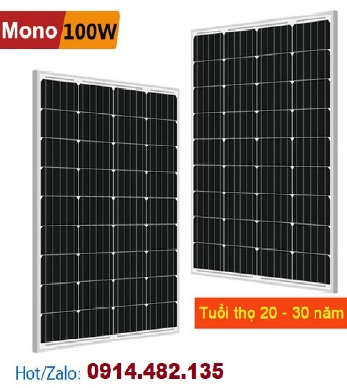 Tấm Pin Năng Lượng Mặt Trời Mono 100W Hiệu suất cao loại A TỐT