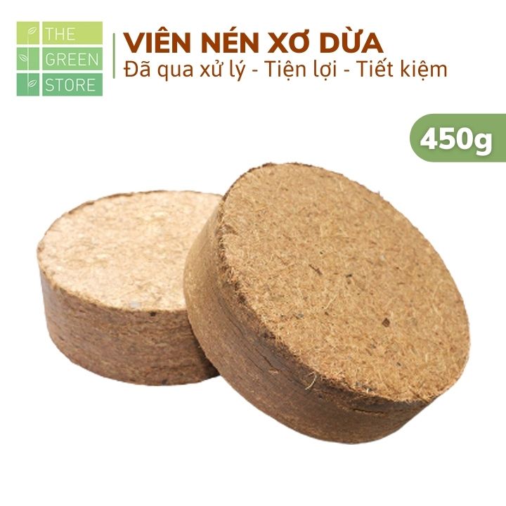 Viên nén xơ dừa đã qua xử lý bánh lớn (400-450g) dạng tròn, tương đương 4-5 lit, tiện lợi, tiết kiệm, sạch mầm bệnh - Giá thể hữu cơ trồng cây, rau sạch, rau mầm, rau thủy canh, hoa kiểng