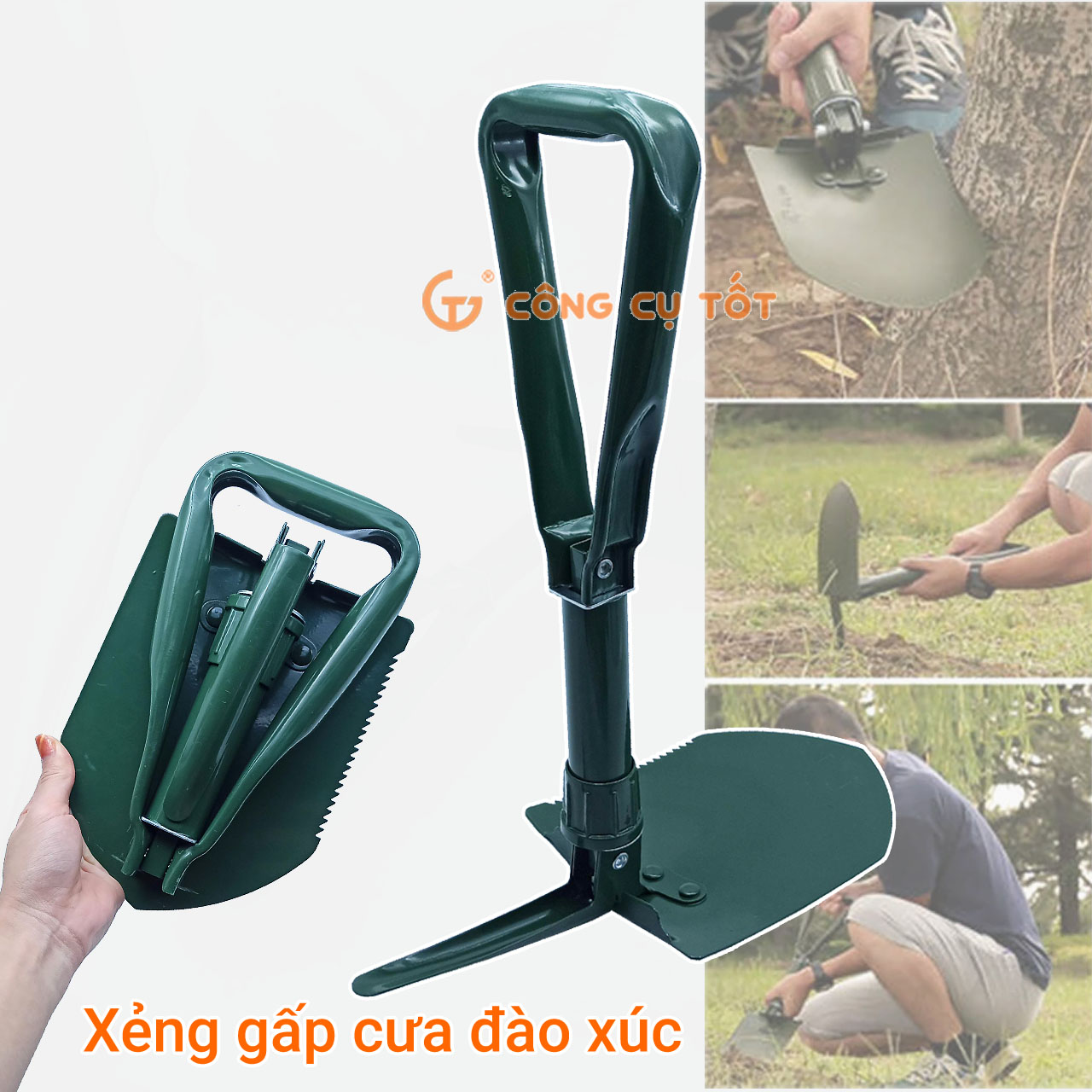 Xẻng đa năng gấp gọn du lịch, dã ngoại