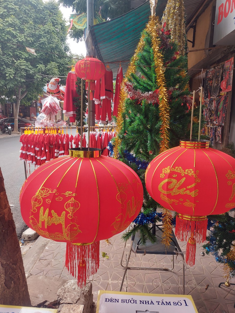 ĐÈN LỒNG TREO TẾT HÀNG CAO CẤP 2 ĐẾ LOẠI 100CM.