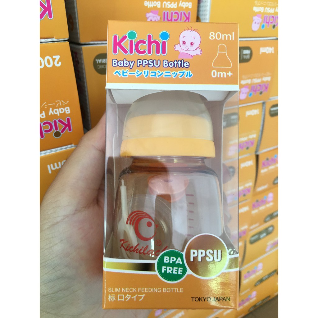 Bình sữa PPSU CỔ RỘNG cao cấp KICHILACHI (80ml / 90ml)