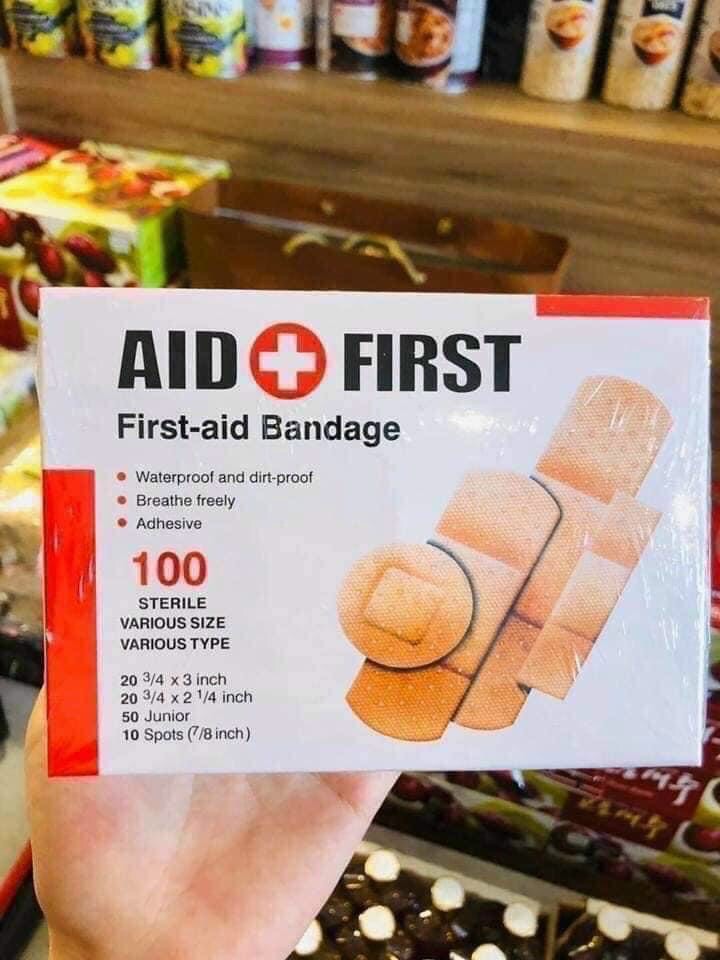 BĂNG KEO CÁ NHÂN AID FIRST HỘP 100 MIẾNG
