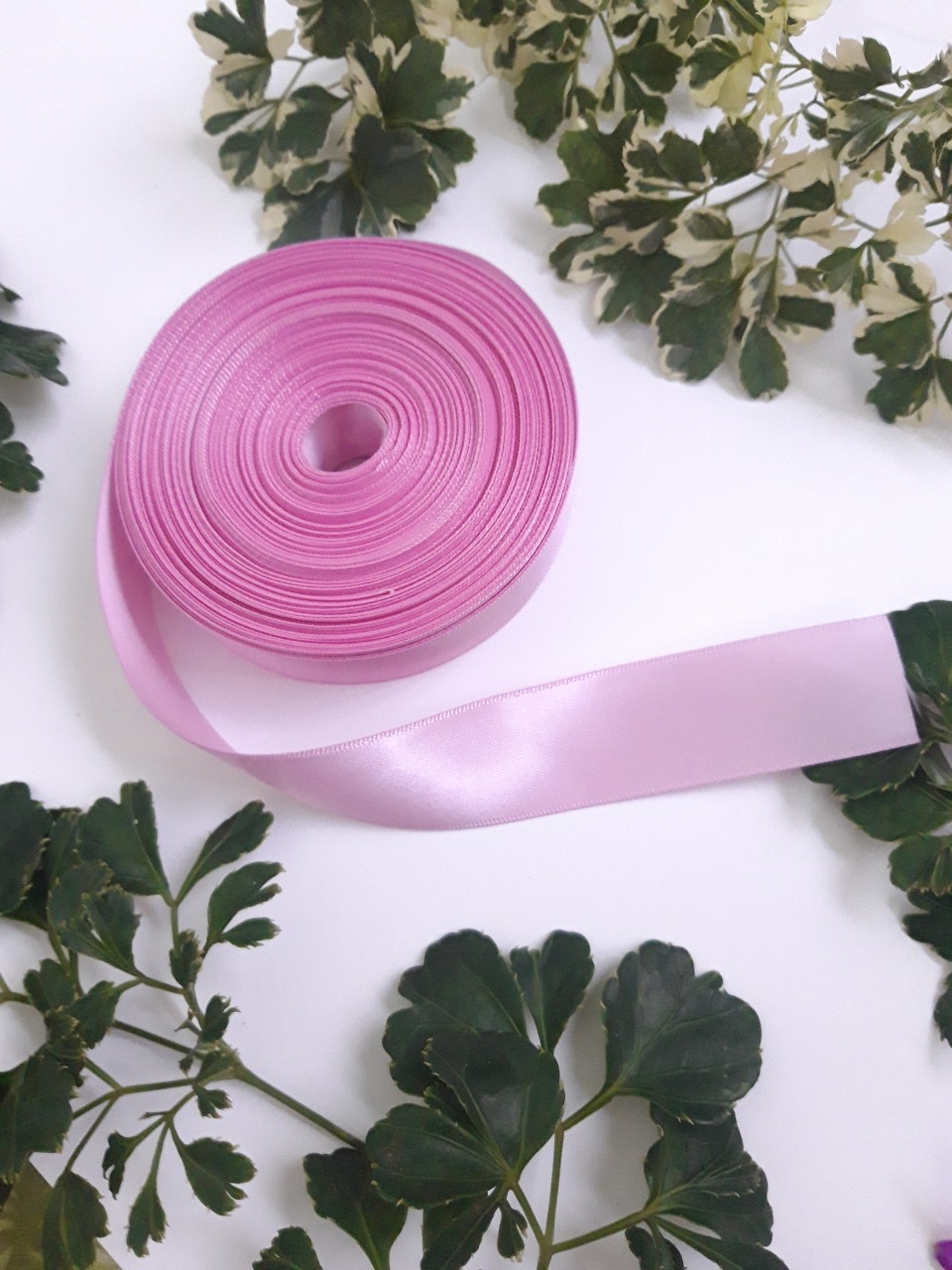 1M rybang sating 2 mặt cao cấp ( đường kính 2,5 cm, làm cột nơ trang trí Handmake)