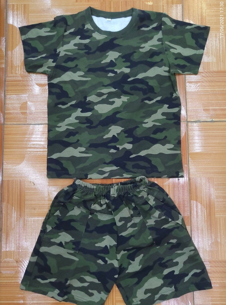 Bộ quần áo phông rằn ri trẻ em