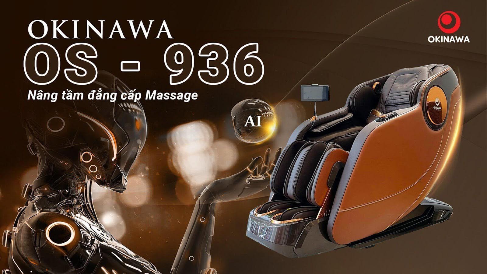 [GIẢM 50%][FREESHIP +TẶNG QUÀ 🎁] [Công nghệ 5D, điều khiển giọng nói] Ghế Massage Cao Cấp Nhật Bản Okinawa OS 936